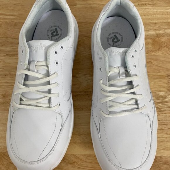 Propet Sanford White Leather Walking Sneakers, Men's Size 11(5E) Extra Wide - Picture 5 of 13